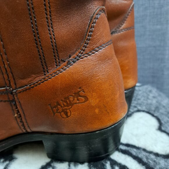 Men Vintage Brown Leather Landis Western Campus Boots main image 6